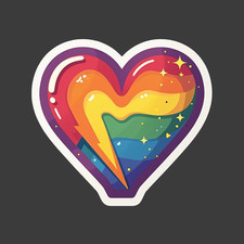 Gay pride sticker vinyl decal equality awareness support rainbow heart cute