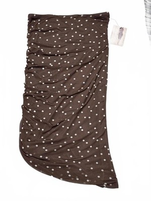 B-Wear Medium Brown Polka Dot Ruched Skirt