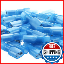 AIRIC UL Blue Female Spade Connector 16-14 AWG 100 Pcs Nylon Electrical