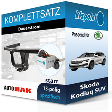 Für Skoda Kodiaq SUV 16- AUTO HAK Anhängerkupplung starr + 13polig E-Satz AHK