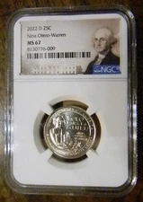 2022 D Nina Otero Warren NGC MS67 Washington Quarter