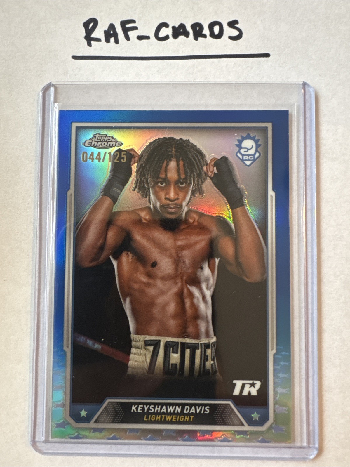 2024 Topps Chrome Boxing KEYSHAWN DAVIS Blue Refractor /125 SP Rookie Card #5 RC