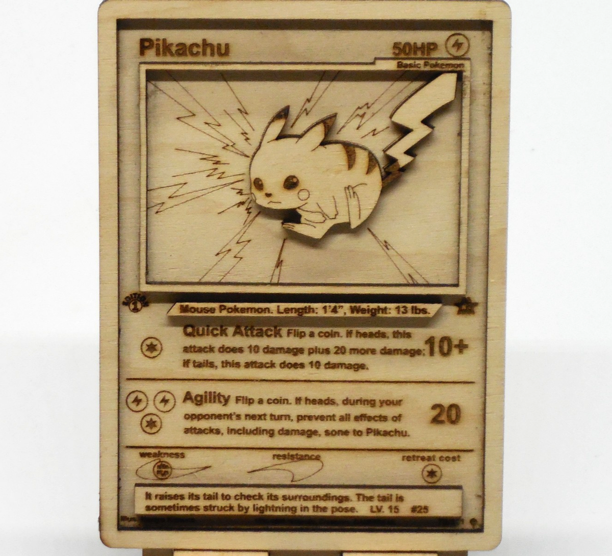 Pikachu | 3D Wood Cut Pokemon Card | 4.5" x 3.25" | Art / Gift | eBay