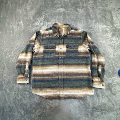 RH Redhead Ranch Flannel Shirt Mens L Pearl Snap Western Cowboy