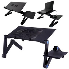 Foldable Laptop Lapdesk with Cooling Fan Adjustable Mouse Pad