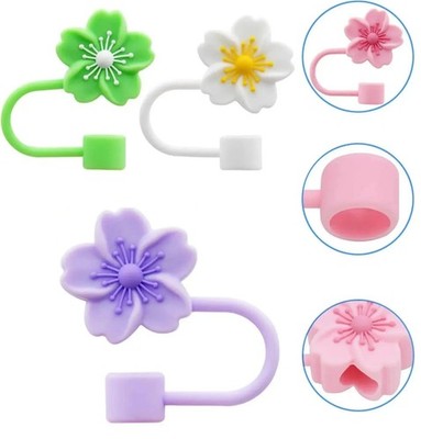 2/4pcs Straw Cover Cap for Stanley 10mm Reusable Straw Tips Lids Flowers Tip Cov