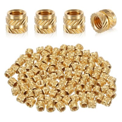 100 Pcs M5 Threaded Insert Heat Set Inserts 3D Printing 5mm x 6mm, Gold