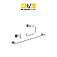 GROHE 40777001 Essentials Cube 3-in-1 Guest Bathroom Accessories Set Chrome