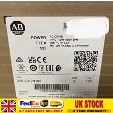 Allen Bradley 25B-E012N104 10HP FW 6.001 POWERFLEX 525 AC DRIVE US Free Tax