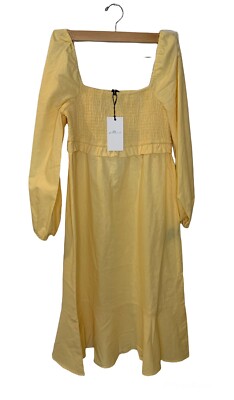 7 For All Mankind Yellow Linen Blend Midi Dress Size Medium NWT | eBay 7 For All Mankind Yellow Linen Blend Midi Dress Size Medium NWT | eBay