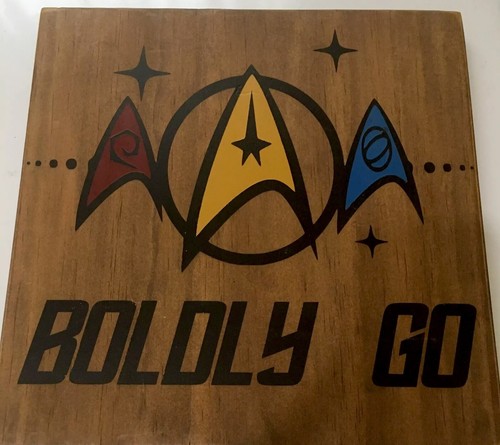 Star Trek Boldly Go Wooden Sign