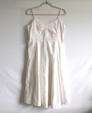 NWT Gap Womens White Gathered Bodice Corset Midi Linen Blend Sundress Size 12