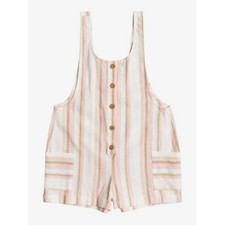 ROXY Young Girls' LONG WAY FROM HOME Linen Romper - BFK6 - Size 6 - NWT