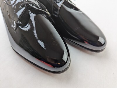 VTG Florsheim Designer Collection 10 3E Black Patent Leather Tuxedo Oxford Shoe