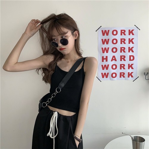 Women Basic Casual Stretch Crop Cropped Tank Top Sleeveless Shirt Spaghetti - Picture 8 of 9
