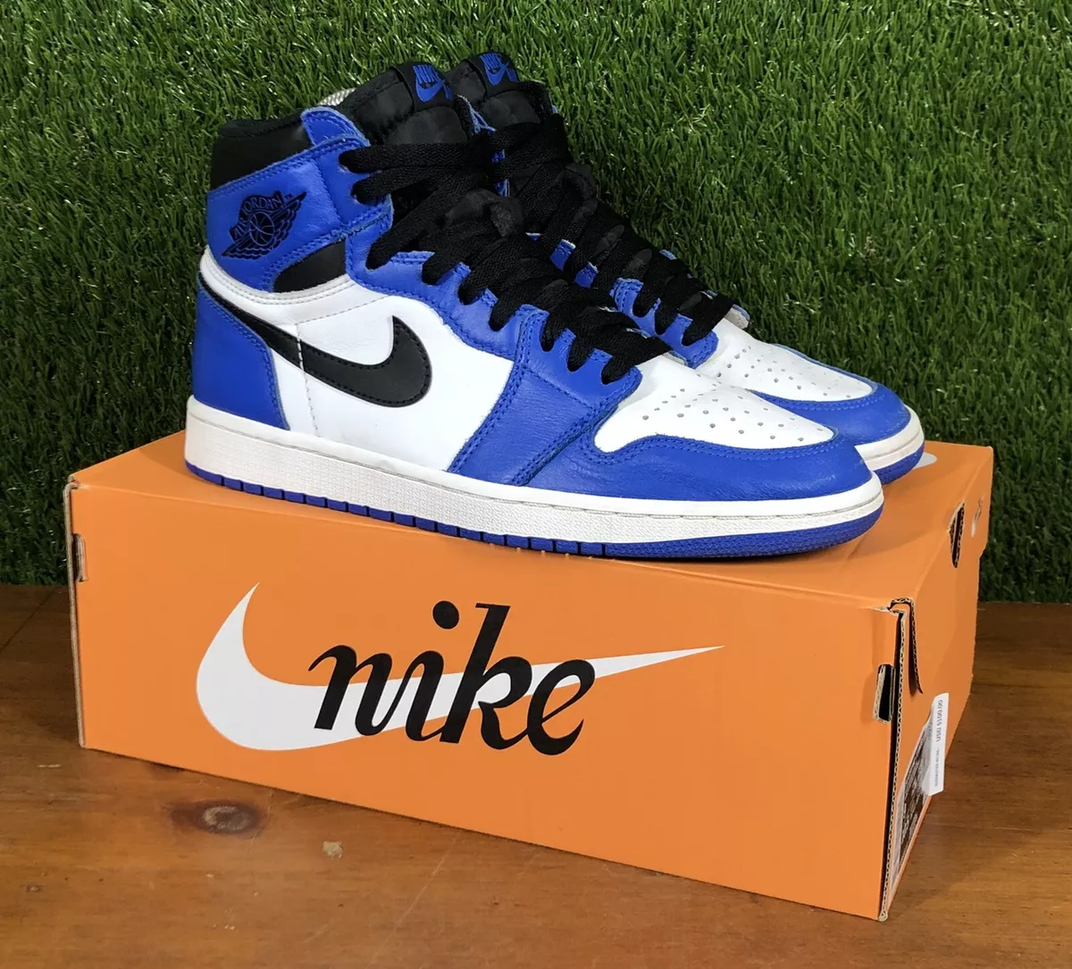 Merchandising valgfri svømme Nike Air Jordan Retro 1 OG High Game Royal Blue Size 9 555088-403 | eBay