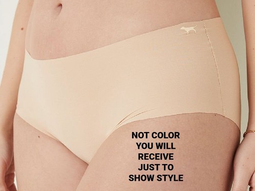 L NOSHOW Dark NOIR Black LowRise Victorias Secret PINK Boyshort Brief Pantie - Picture 7 of 7