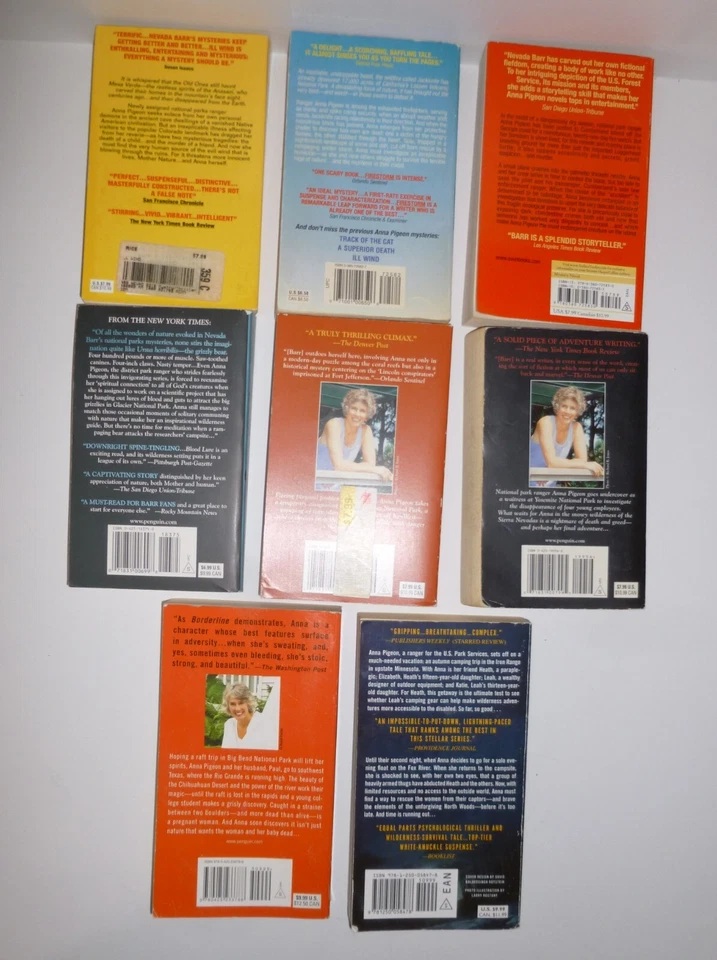Anna Pigeon 8 paperback book lot NEVADA BARR free domestic media ship Foto 2 de 4
