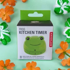 Kikkerland Green Frog Kitchen Timer 60 Min Cooking Count Down Clock Alarm NEW