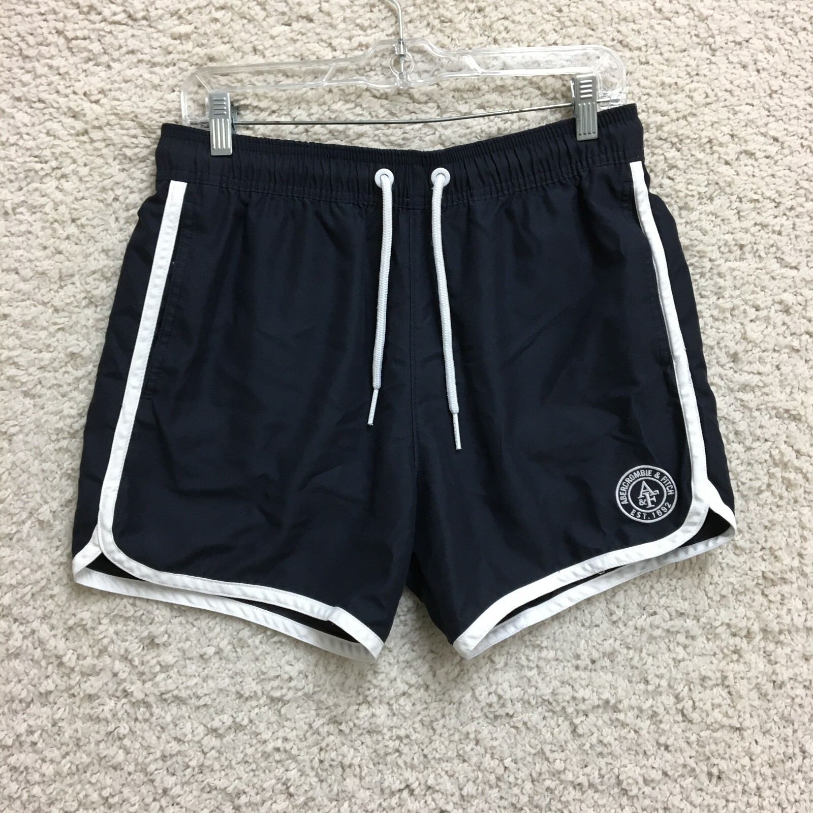 Abercrombie & Fitch Swim Shorts Medium Adult Navy Blue Board Trunks Lined Mens M