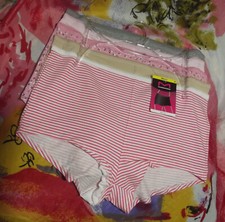 5 NEW MAIDENFORM P40005 A5VU PICOT TRIMMED WAIST COTTON BOYSHORT PANTIES M/6