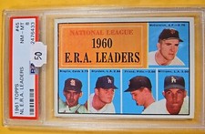 1961 Topps #45 McCormick/Broglio/Drysdale/Friend/Williams PSA 8 NM-MT ERA Leader