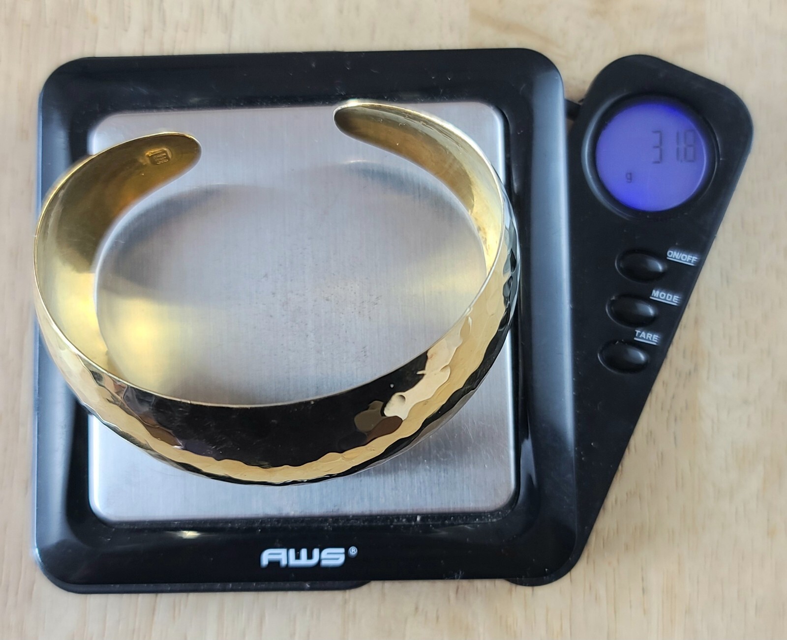 Sterling 925 Solid Silver Hammered Cuff 7" Adjust… - image 14