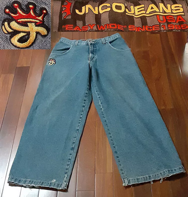 Rare JNCO Crown One7Nine Jeans 34x32 Easy Wide Rave Skater Mens Vintage Vtg 90s
