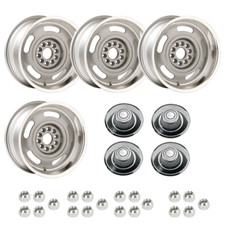 17 Yearone Aluminum Corvette Rally Wheels Kit. Silver Powder Coated
