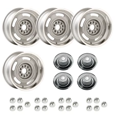17" YEARONE aluminum Corvette Rally Wheels Kit. Silver powder coated