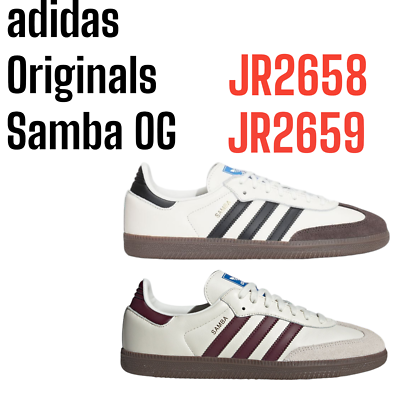 adidas Samba OG Off White Core Black Maroon JR2658 / JR2659 Multi