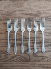 HOLMES EDWARDS INLAID 6 Silver-Plate Dinner Forks