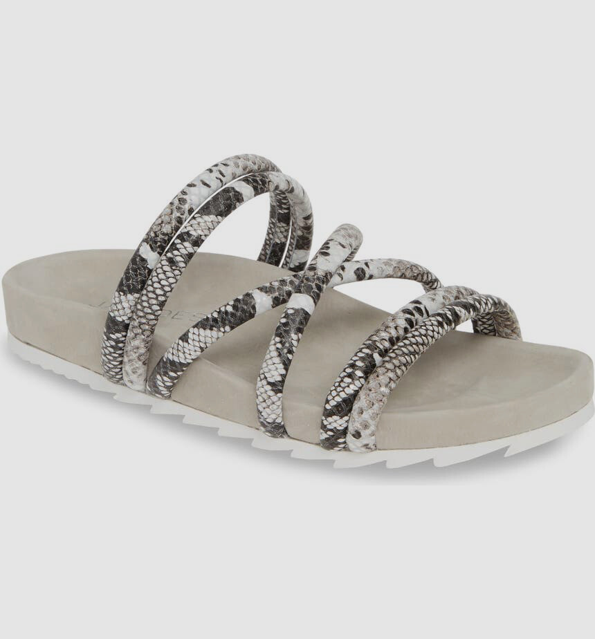 $109 J/Slides Women's Gray Tess Strappy Slide Sandals Shoes Size