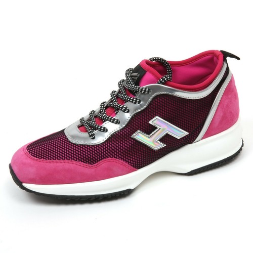 C8420 sneaker donna HOGAN INTERACTIVE LYCRA H flock fucsia/nero shoe woman