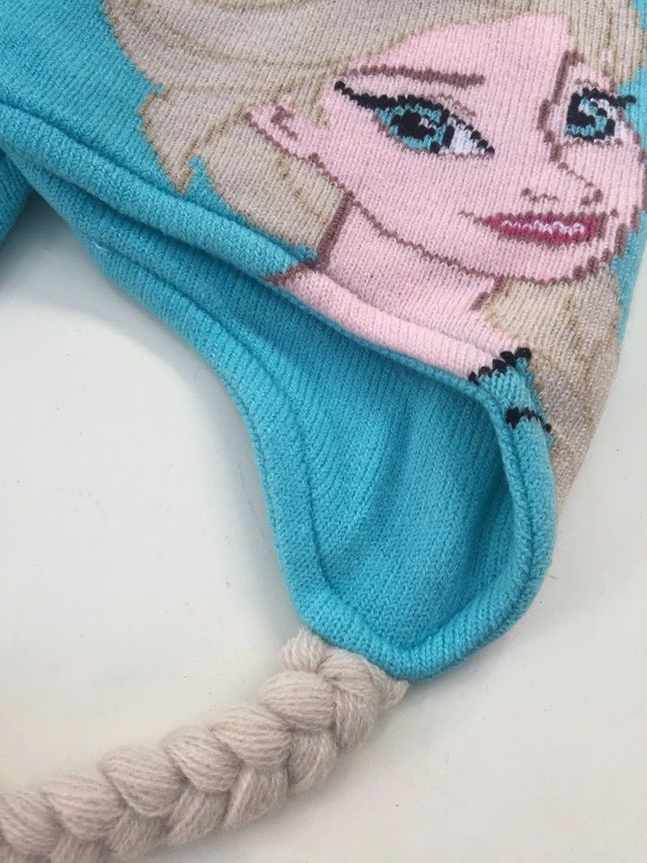 Girls Frozen Elsa Anna Princess Braided Winter Crochet Hat Beanie *1-4-12 years* - Image 2 of 4
