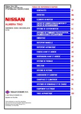 Manuel d'atelier Nissan Almera Tino Séries V10 en français - (Clé USB PDF)