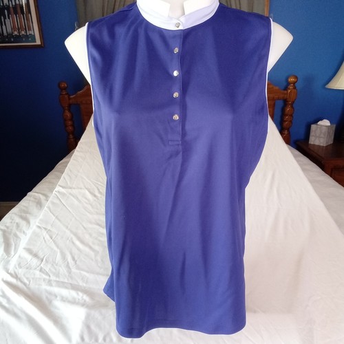 Lady Hagen Magnolia Mock Neck Dark Purple Sleeveless Golf Hydro Dri Polo Size L