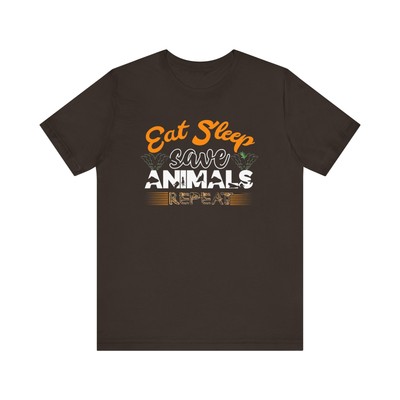 Animal Lover Eat Sleep Save Animal Unisex Tee, Short Sleeve Shirt
