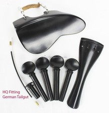 YDC Violin Ebony Fitting 8 Piece Set -----German Tailgut ----Ohrenform Chinrest