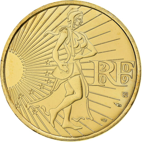[#1282223] France, 10 Euro, Semeuse, 2009, Monnaie de Paris, Argent plaqué or, F - Foto 1 di 2