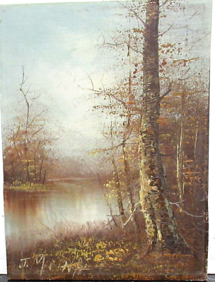 J.MEDINA RIVER LANDSCAPE OIL ON BOARD PAINTING UNFRAMED | eBay