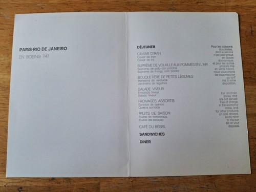 AIR FRANCE Menu Vintage FLECHE DORIENT Poster Image Original A/F Issue #13 - Picture 3 of 3