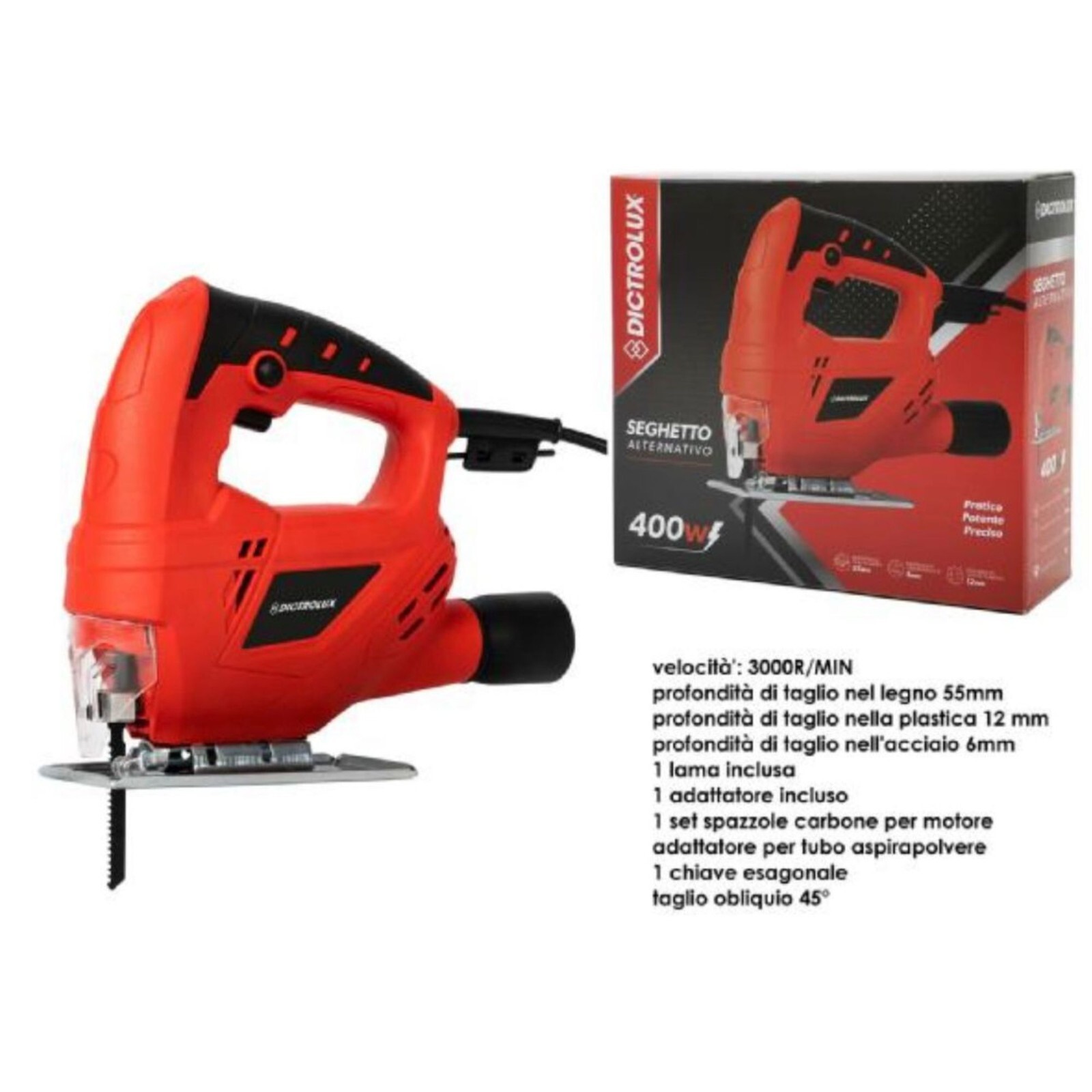 Seghetto Alternativo 400W P800701 | Taglio 55mm Legno e Metallo