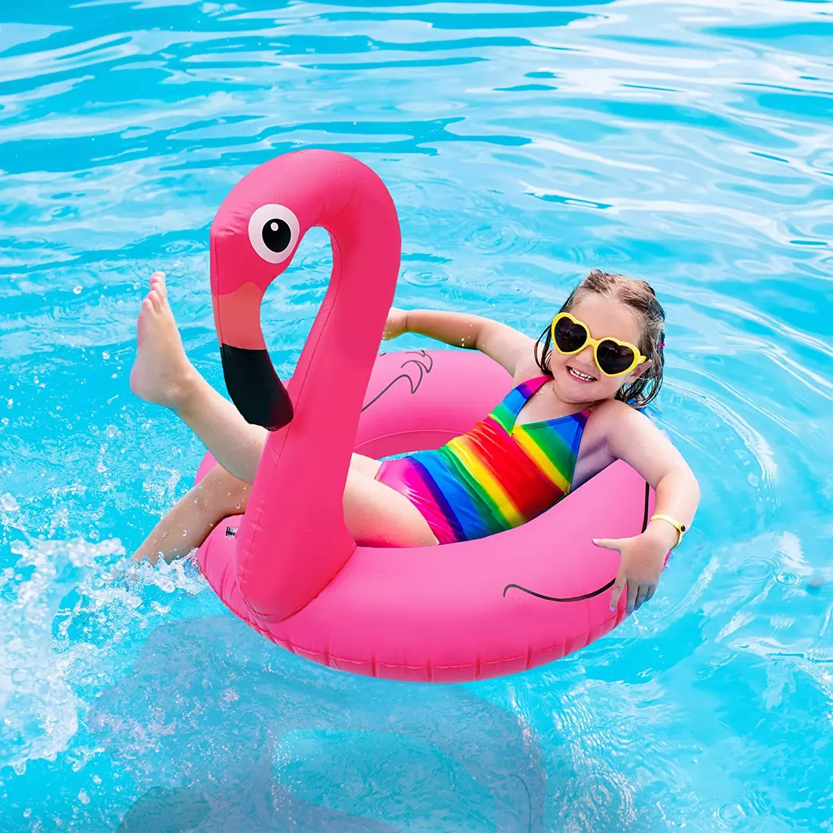 Bramble Small Inflatable Pink Flamingo Ring Float 65x65x40cm