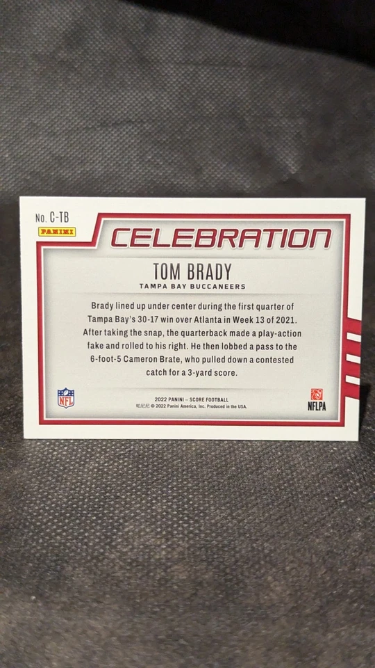 Tom Brady Celebration 2022 Panini Score Football #C-TB Tampa Bay NFL Card - Image 2 of 2