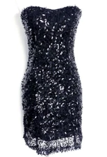 Wet Seal Evening Party Cocktail Strapless Dress Size S Rectangle Sequin on Mesh 