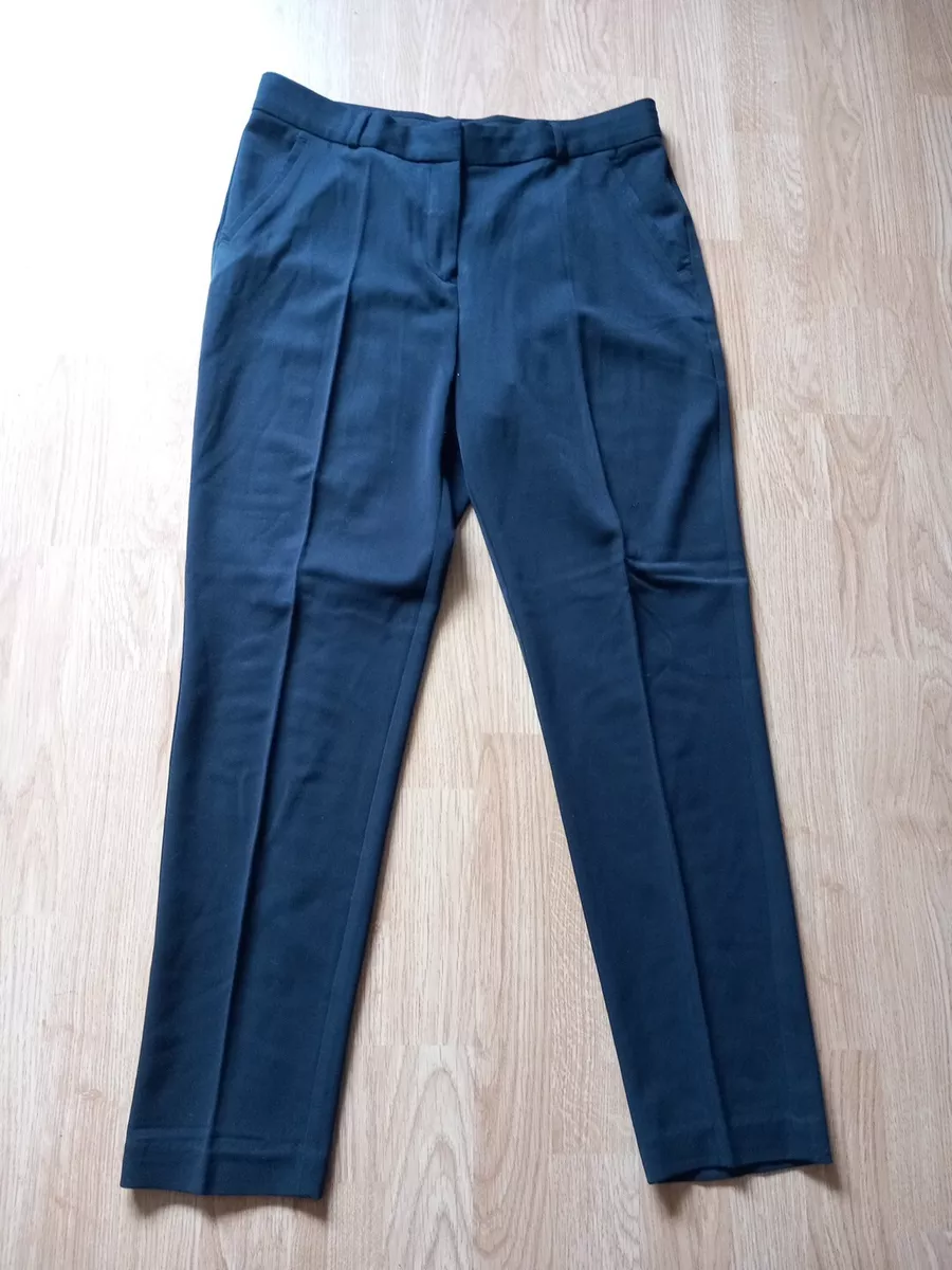 M S Collection Black Suit Slim Leg Ankle Grazer Trousers UK 12 Medium