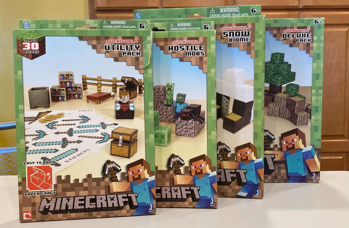 Minecraft Paper Craft - Four Sets - Utility, Hostile Mobs, Snow Biome,  Deluxe