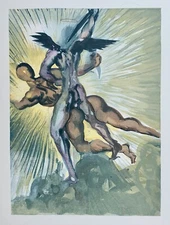 Salvador Dali 1960 DIVINE COMEDY PURGATORY #8 Color Woodcut Wood Block Engraving