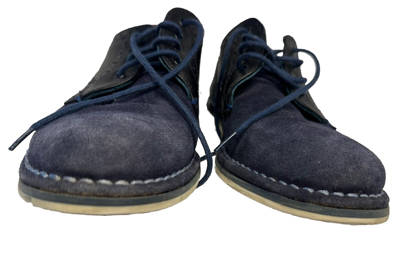 SAOLA Scarpe Ted Baxter uomo "Ravado" blu scamosciato lacci suola gomma UK8 EU40 usate